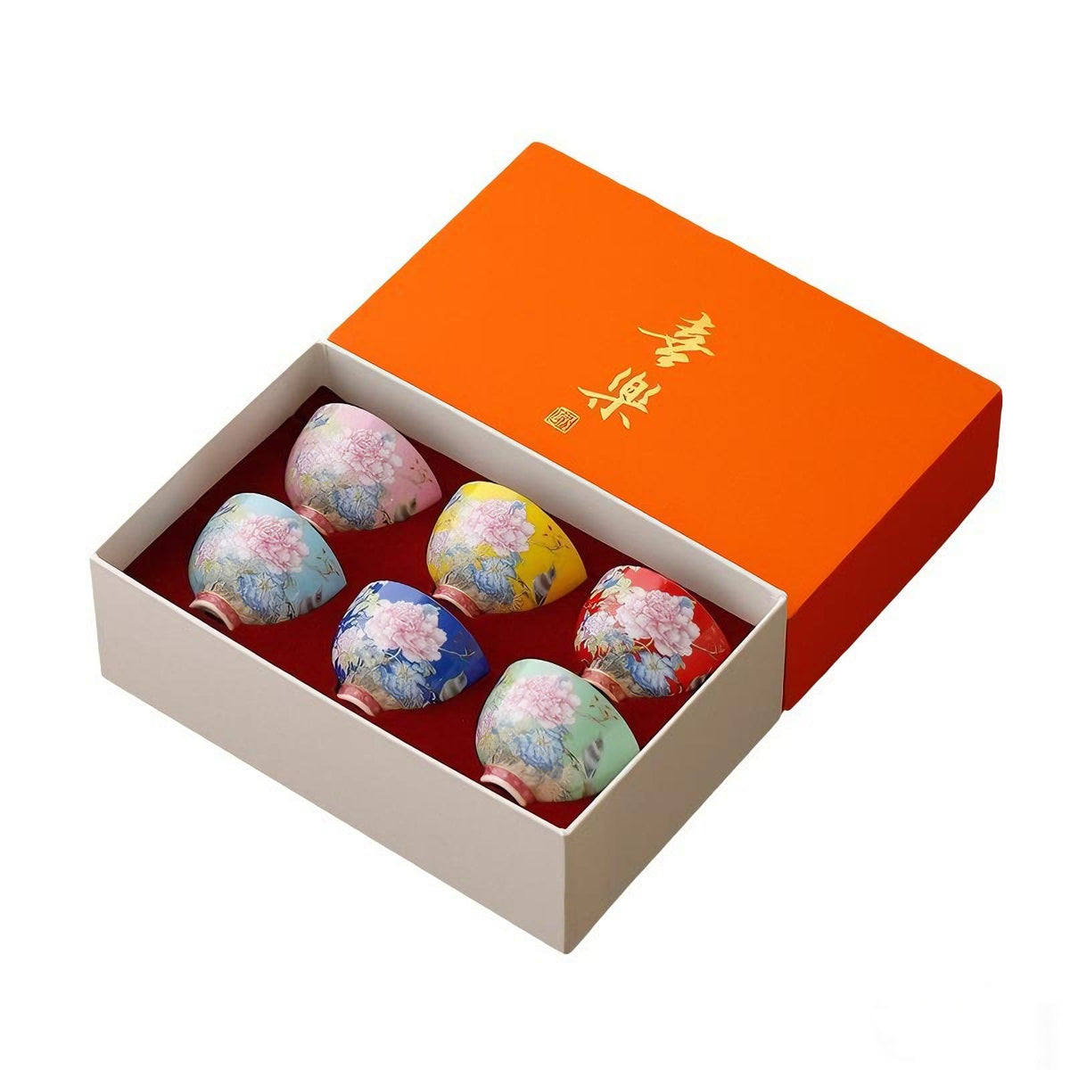 Tazas ZPGXLRZ cerámicas chinas con patrón floral para té diario