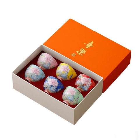 Tazas ZPGXLRZ cerámicas chinas con patrón floral para té diario