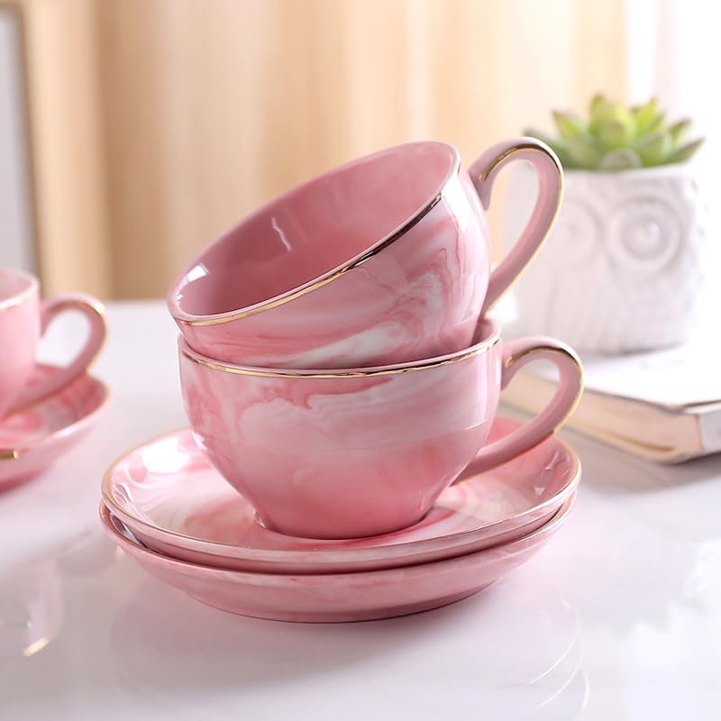 ZPGXLRZ soporte metal rosa mantiene orden de tazas y platillos