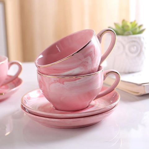 ZPGXLRZ soporte metal rosa mantiene orden de tazas y platillos