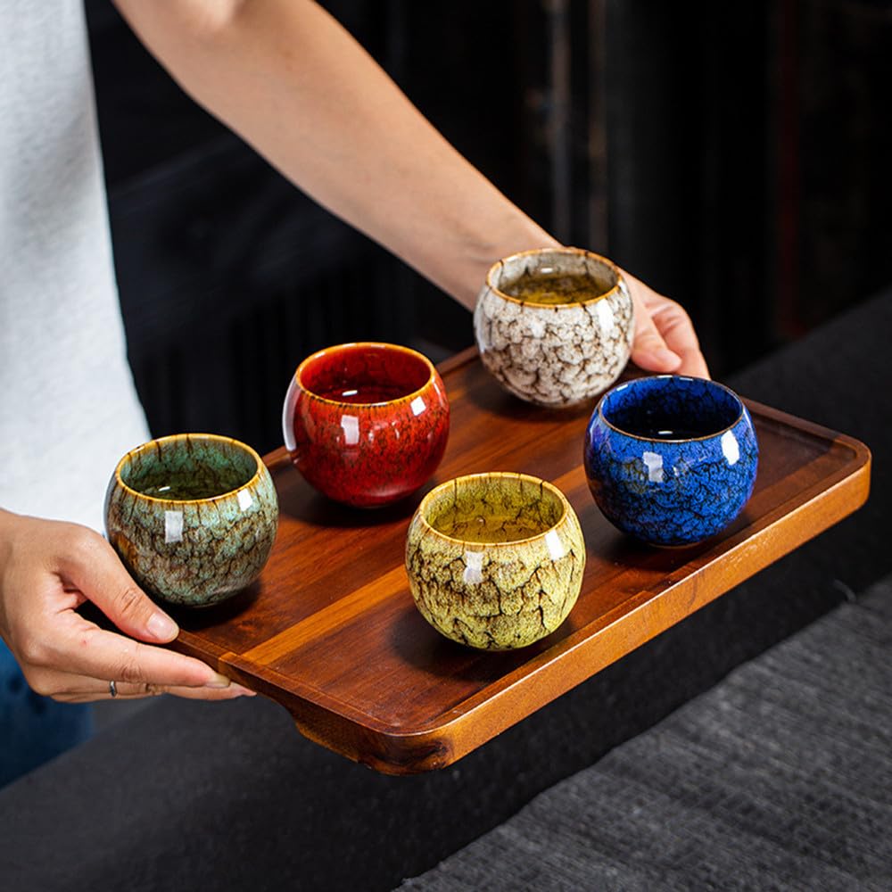 Taza ZPGXLRZ de cerámica 6oz con textura única para aroma del té.