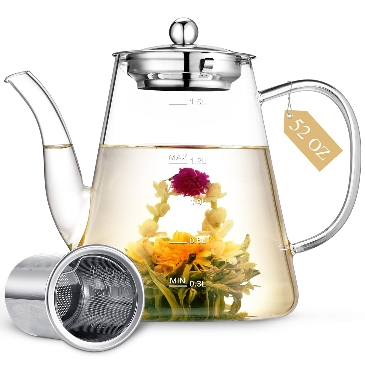 Tetera Zpose 1500 ml para compartir varias tazas