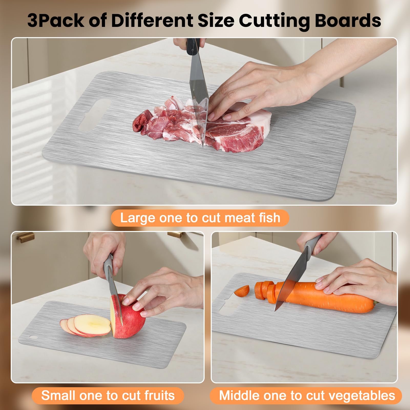 ZPUFAW tabla 16x10, grande para carne y filetes.
