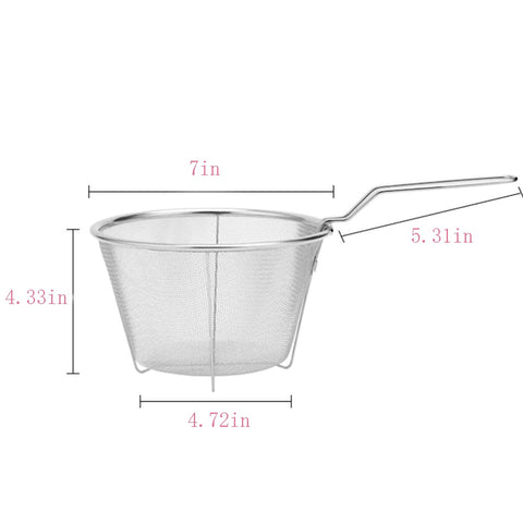 Cesta ZHQZZPH de acero inoxidable con asa plegable, almacenamiento fácil.