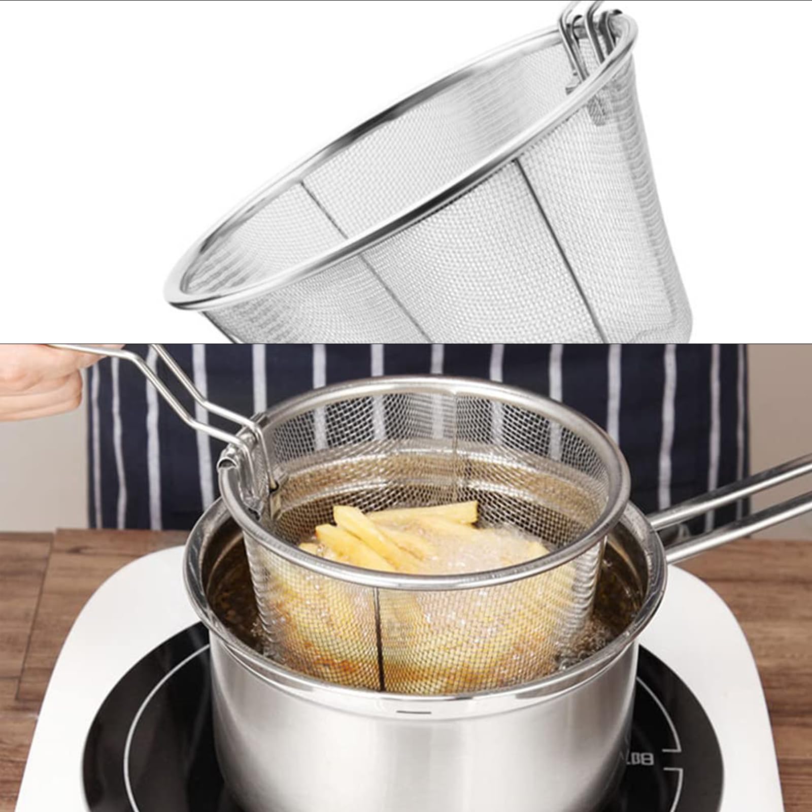 Cesta ZHQZZPH multiuso para escurrir pasta y servir alimentos.