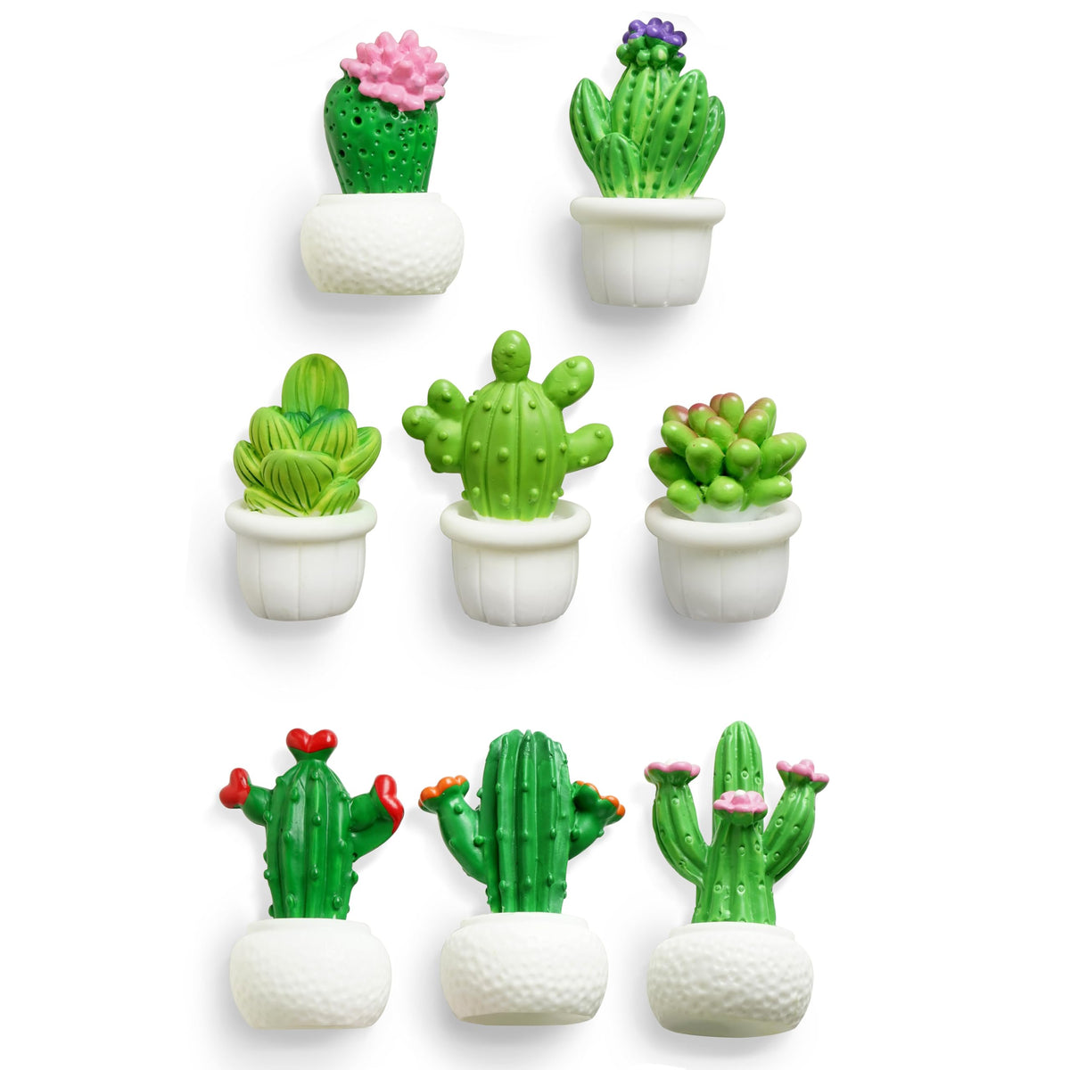 Imanes cactus Zreal 8 piezas para nevera, coloridos y organizadores de notas.
