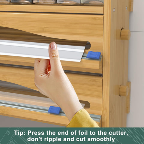 Dispensador de aluminio Zri Bamboo con cortador para envolver