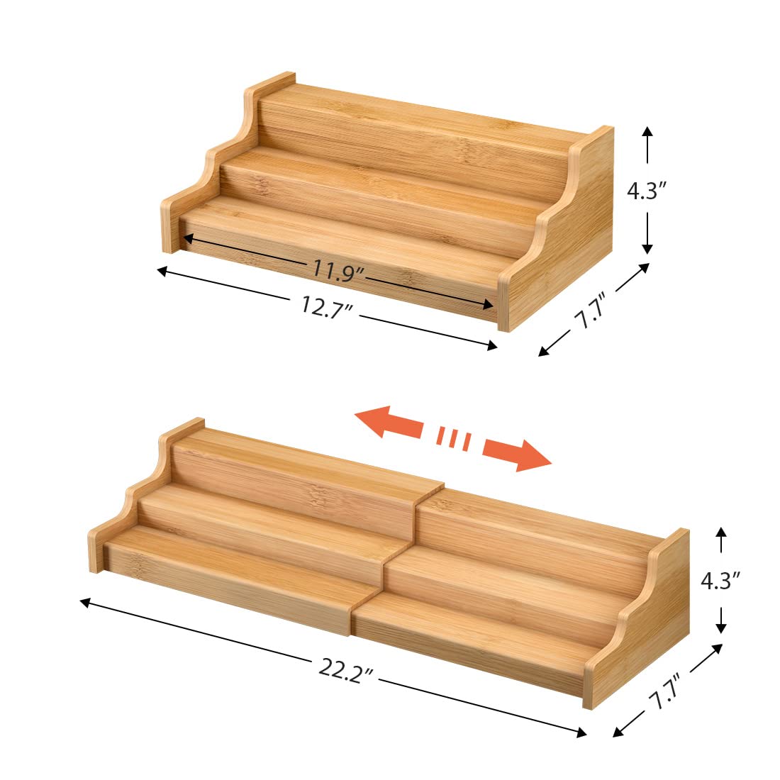 Zri Bamboo Espacios en gabinete, visibilidad y acceso rápido