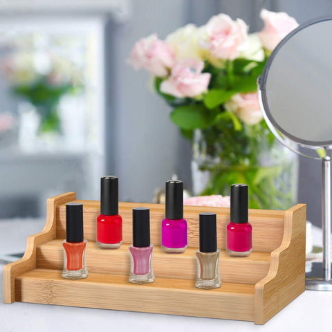 Zri Bamboo Organizador para cosméticos, espacio para labiales y esmaltes