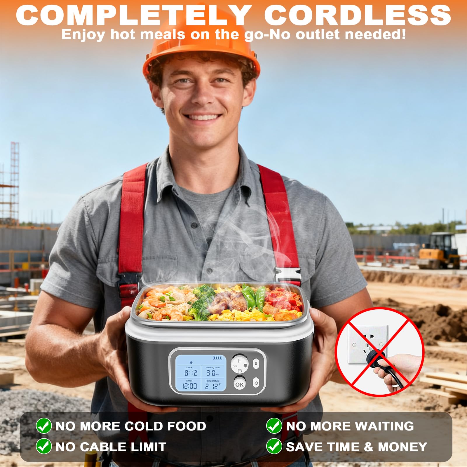 Batería de 24000 mAh de ZRYBOMY Lunch Box para calentar sin enchufe