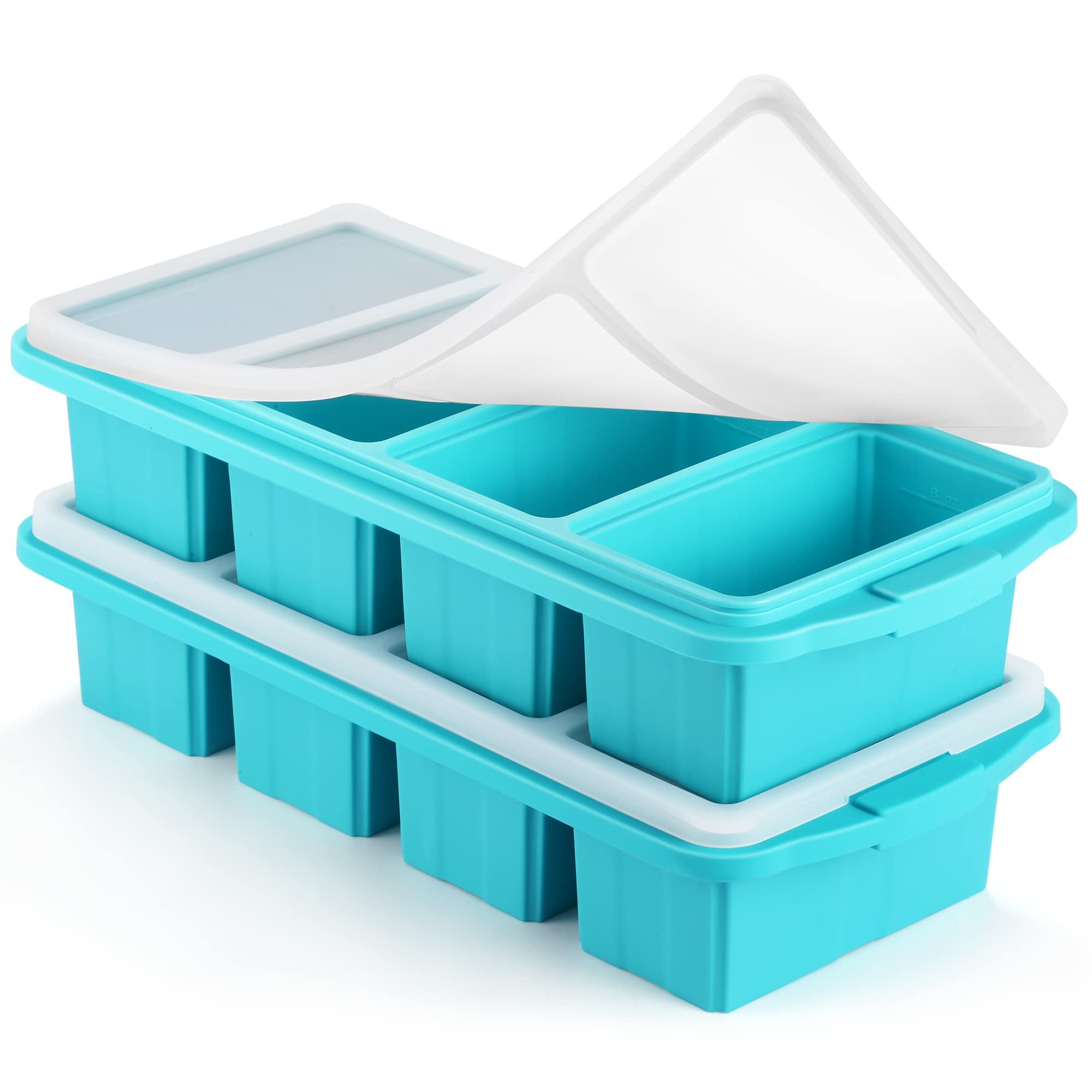 Bandeja Ztomine con tapa para porciones de 1 taza, ideal para organizar comidas.