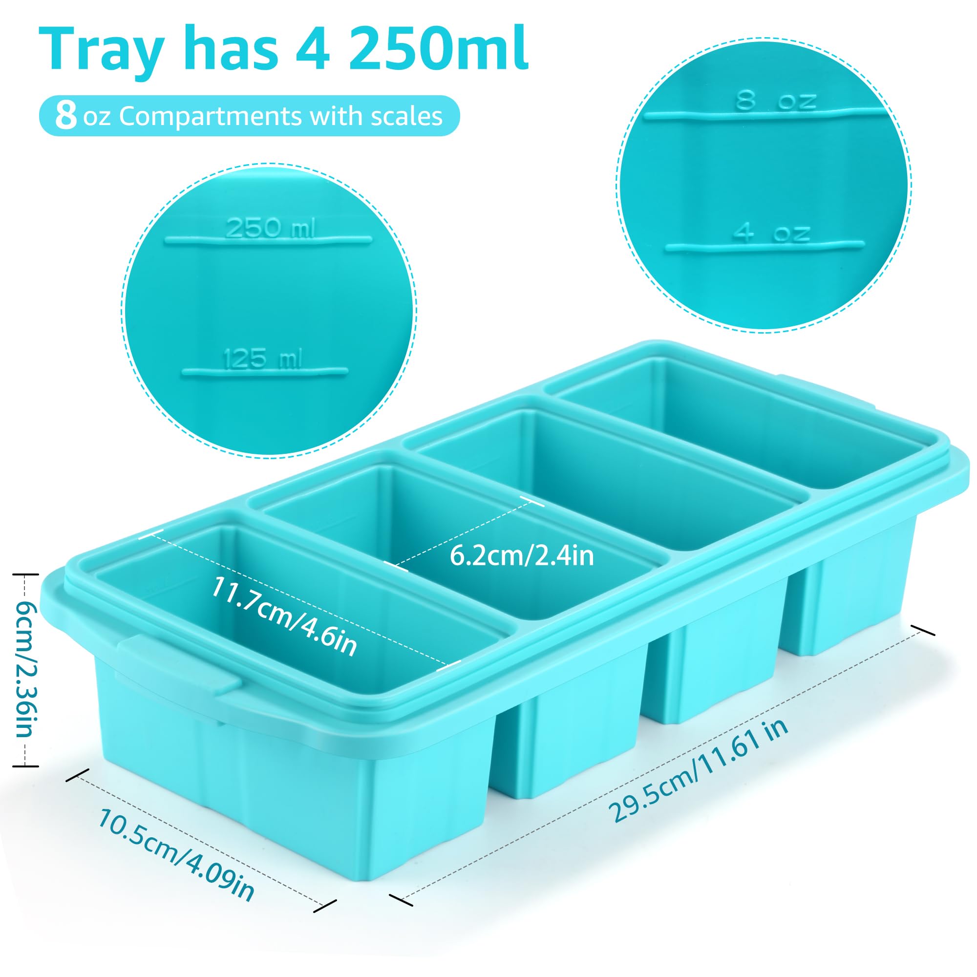 Ideal para congelar caldos, sobras y batidos listos para usar.