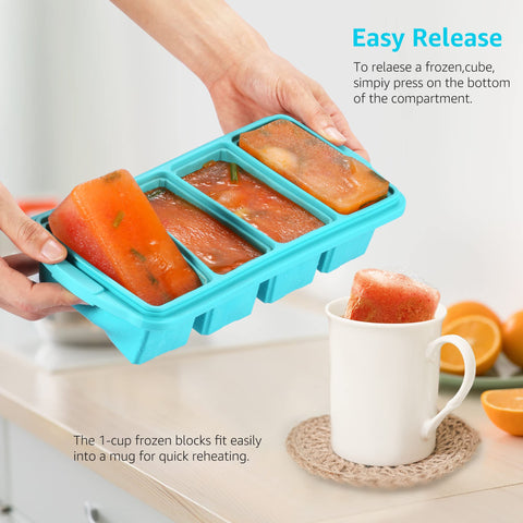 Moldes Ztomine para congelar sopas y salsas en porciones prácticas.