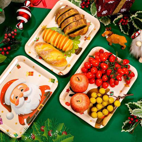 Bandeja Zubebe con motivo de árbol navideño para decorar y presentar bocadillos.