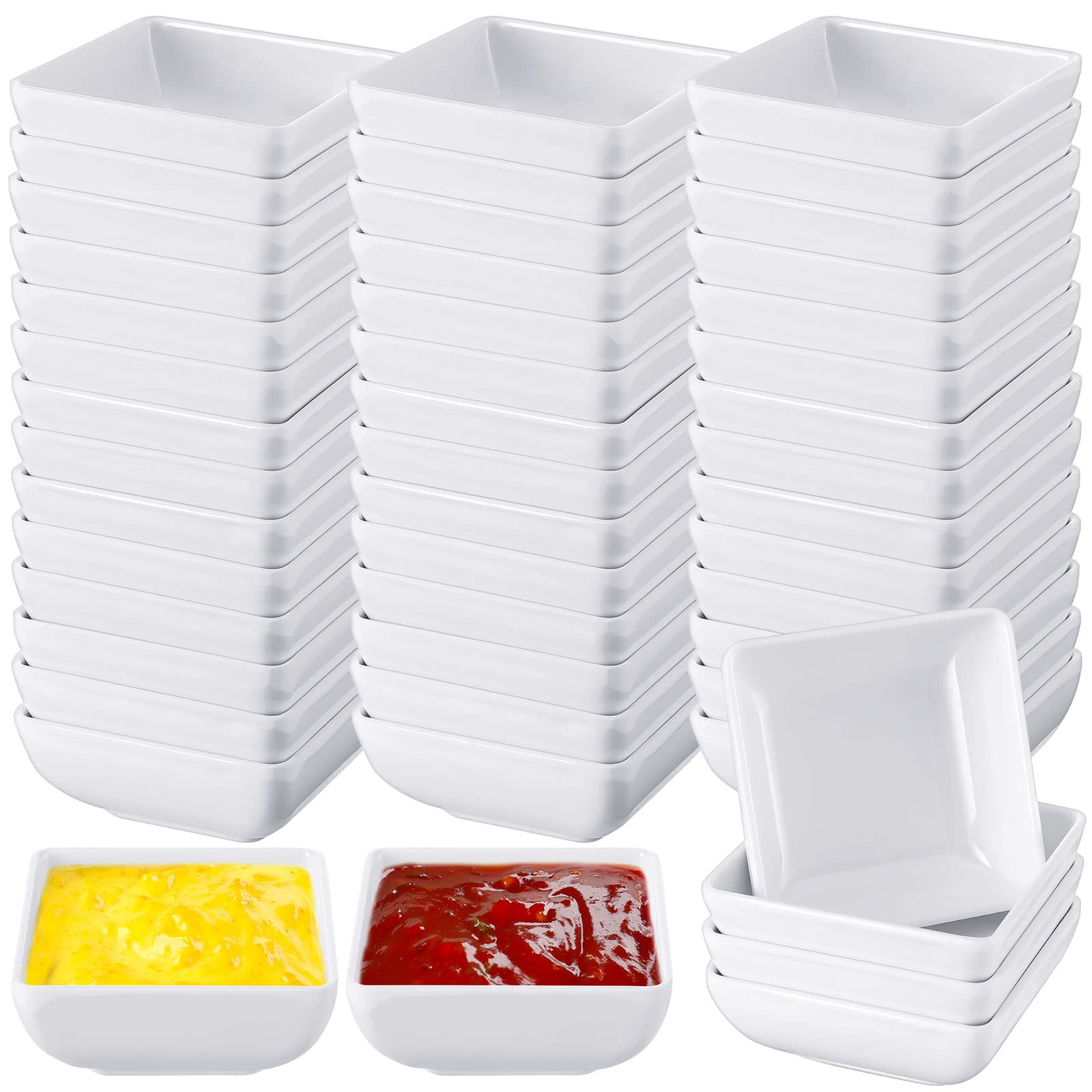 Zubebe cuencos melamina 50 piezas, aptos para salsas y aperitivos.