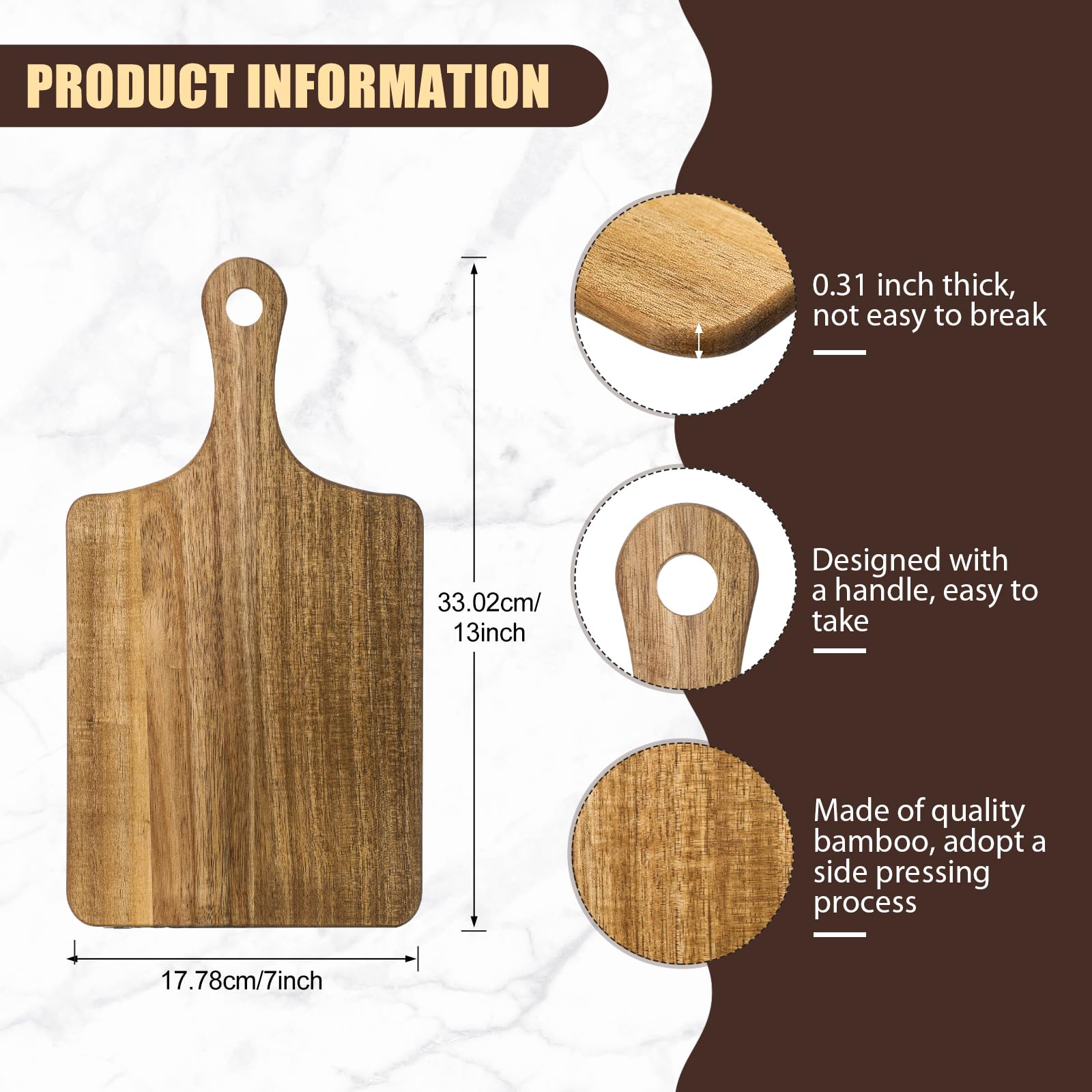 Detalle de asa en la tabla Zubebe, fácil traslado de ingredientes