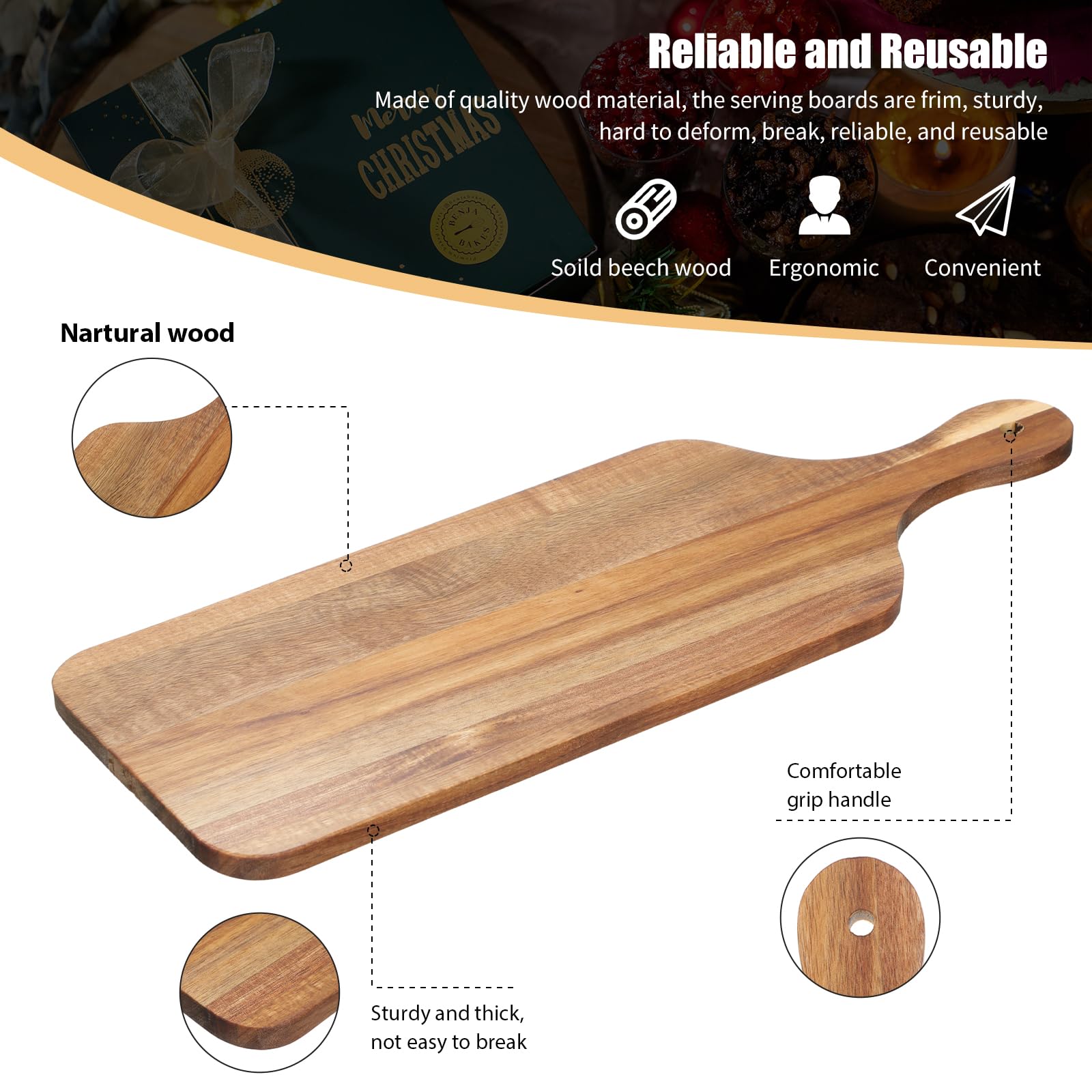 Zubebe grabado láser en tabla de acacia, regalo personalizado