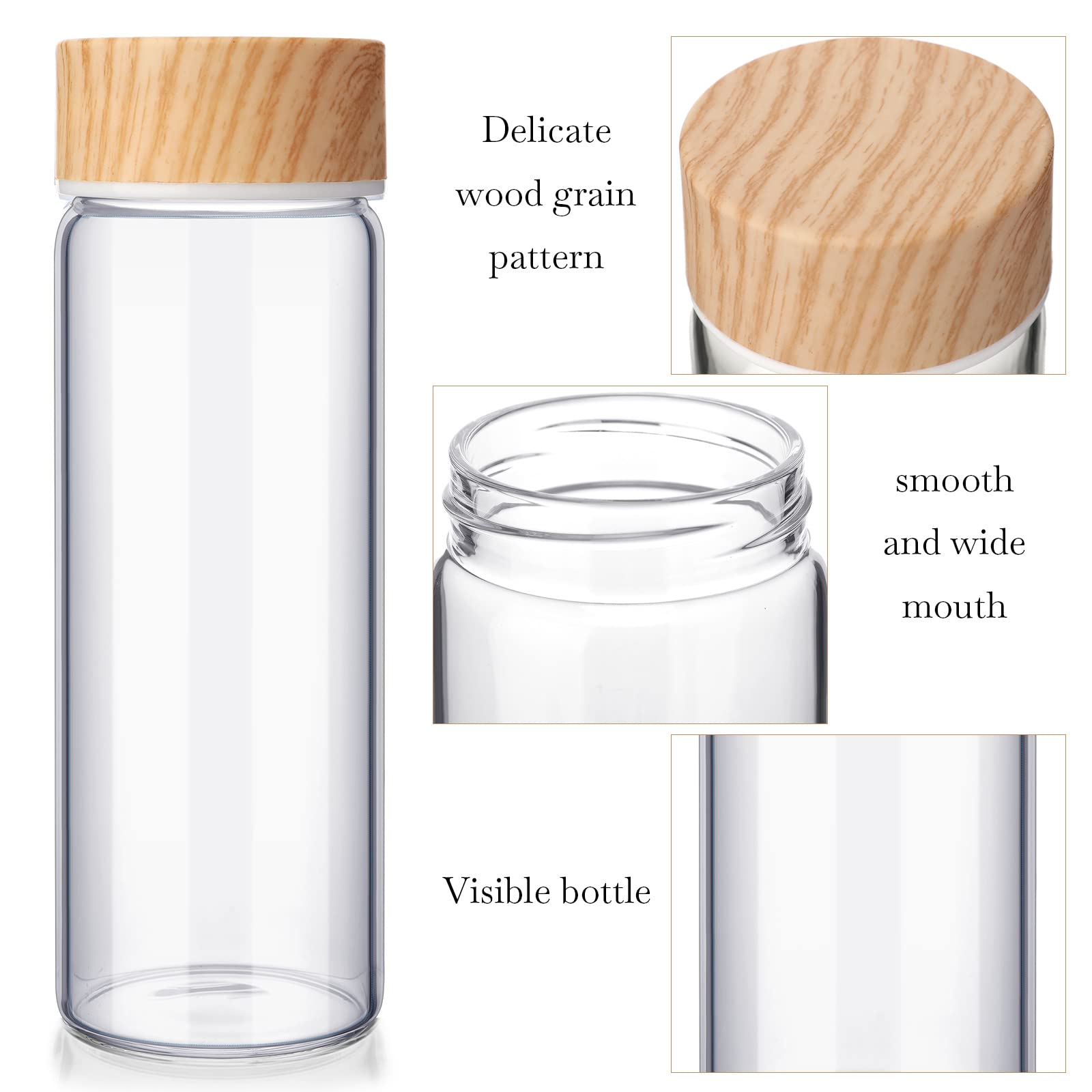 Tapa de PP con diseño de grano de madera en botellas Zubebe