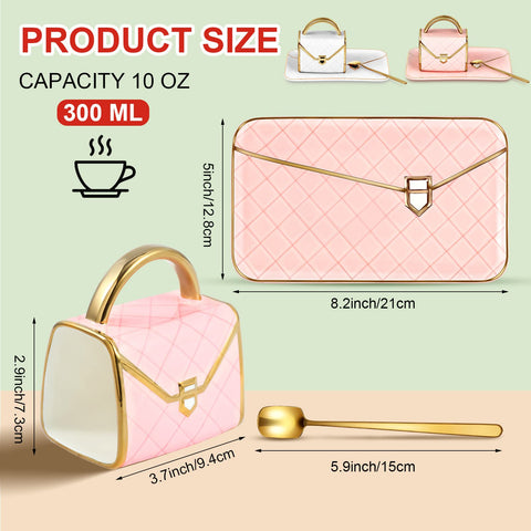 Zubebe: taza bolso con borde dorado pintado a mano para efecto elegante