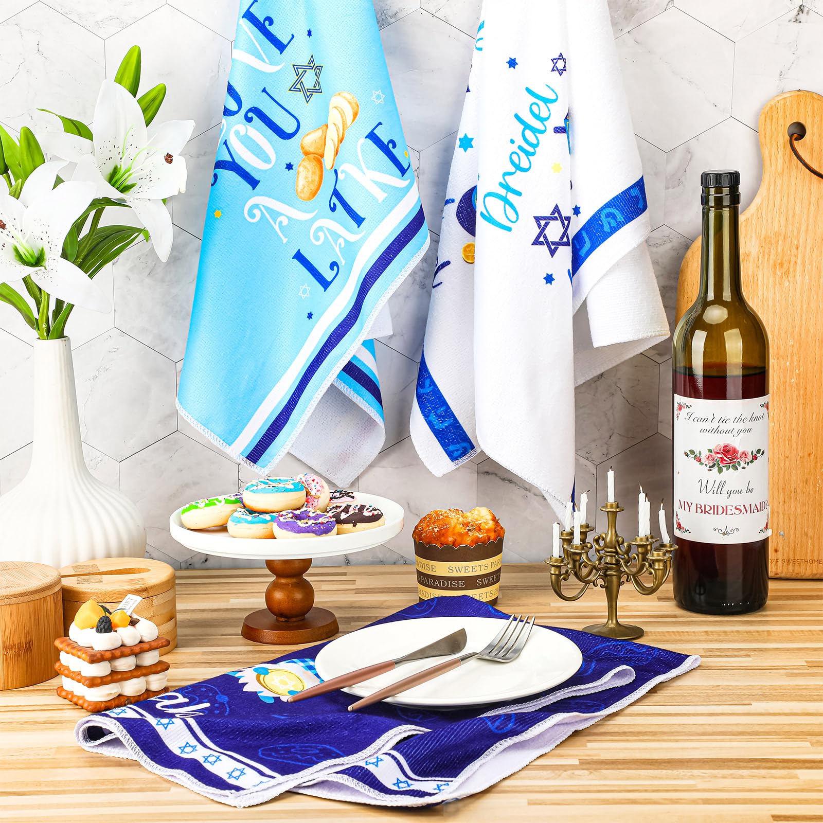 Toallas Zubebe Januka con gnomo, diseño tierno para la cocina.