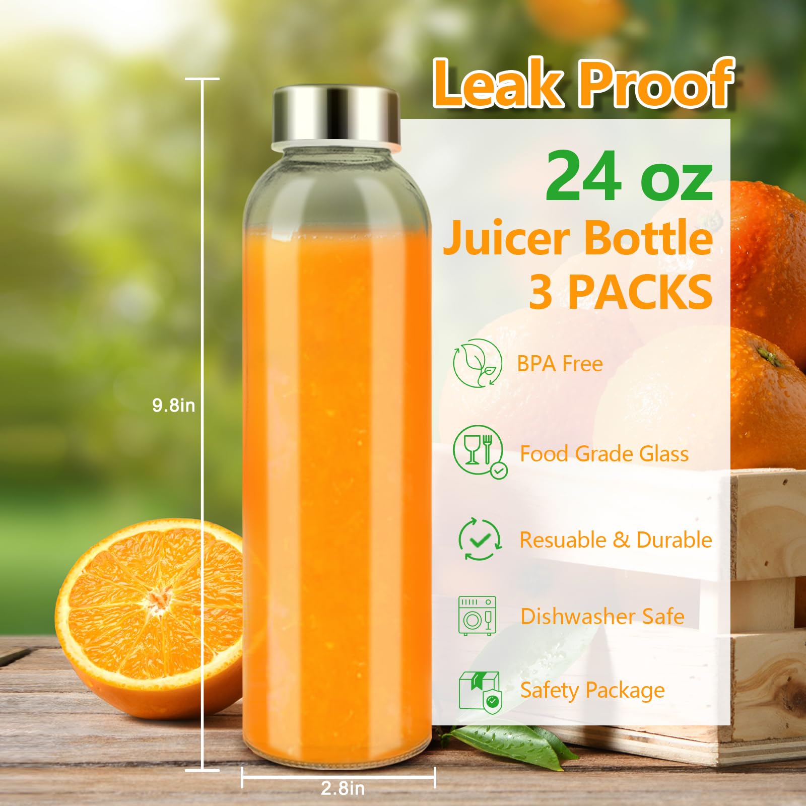 Botellas Zukro 24 oz con diseño delgado para llevar fácilmente.