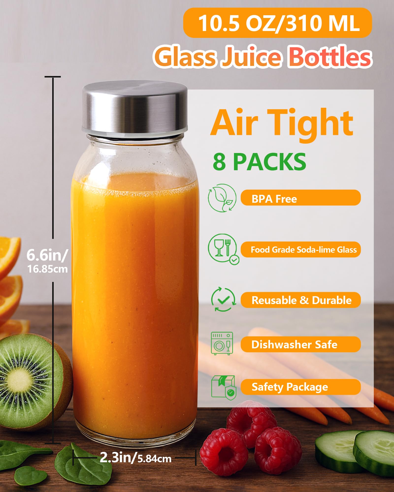 Botellas Zukro de 300 ml con tapa hermética para mantener bebidas frescas.