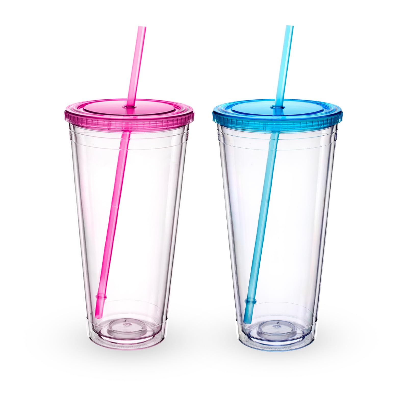 Vaso acrílico Zukro de 32 oz con tapa y pajilla para bebidas frías.