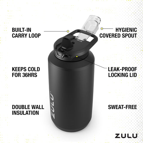ZULU Goals 64oz con pajilla de silicona cómoda para beber