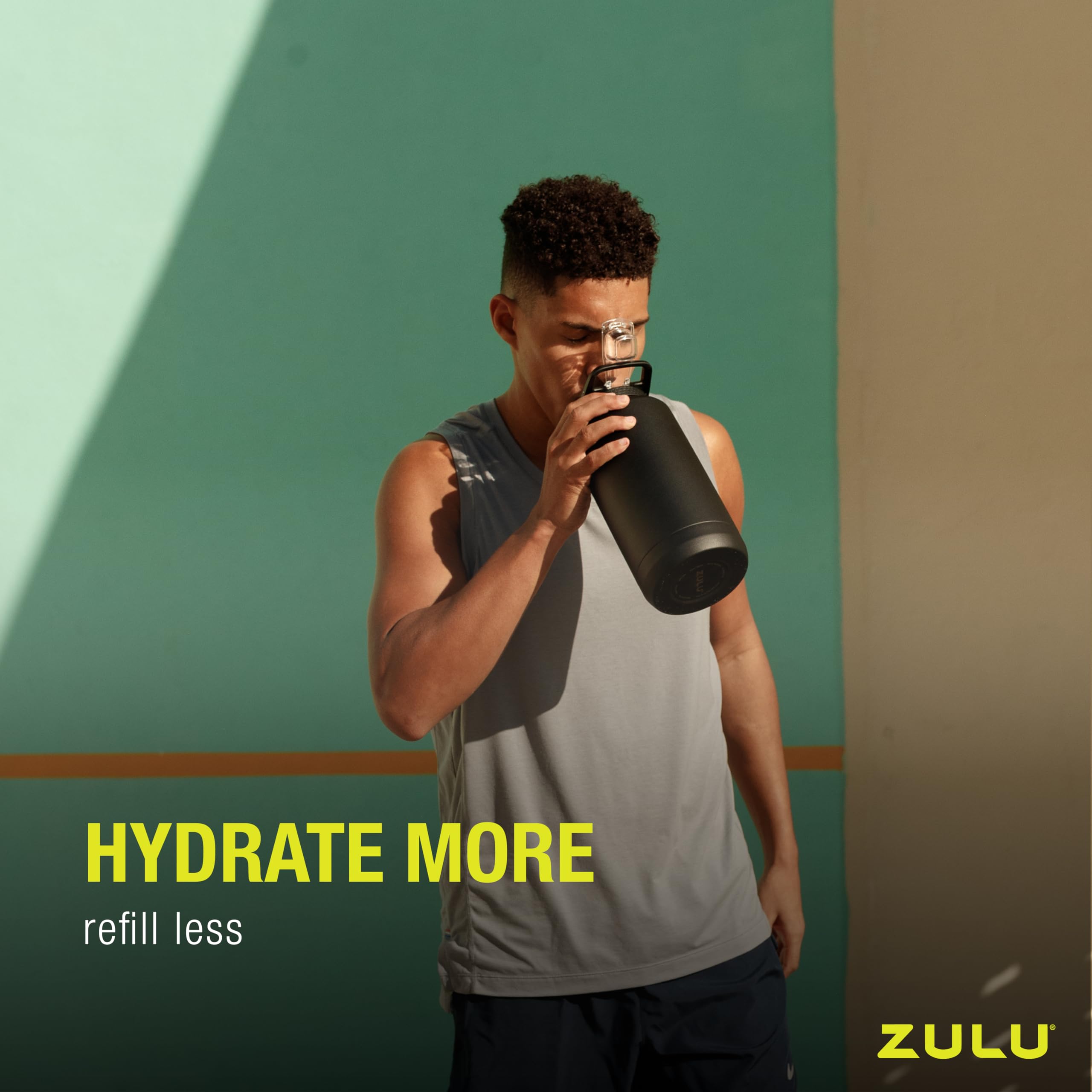 ZULU Goals 64oz tapa desmontable facilita limpieza rápida y segura