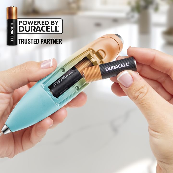 Baterías Duracell incluidas para uso sin cables con el espumador Zulay.