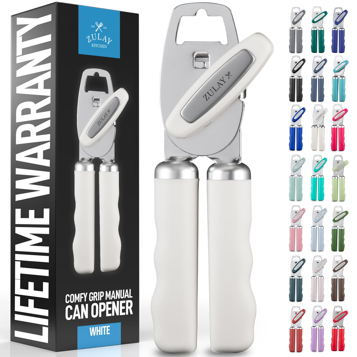 Zulay Kitchen abre latas con acero inoxidable y mango ergonómico para uso diario.