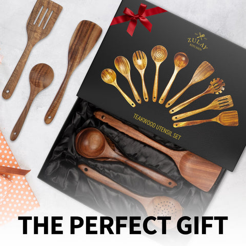 Zulay Kitchen: asa de teca ergonomica para un agarre cómodo.
