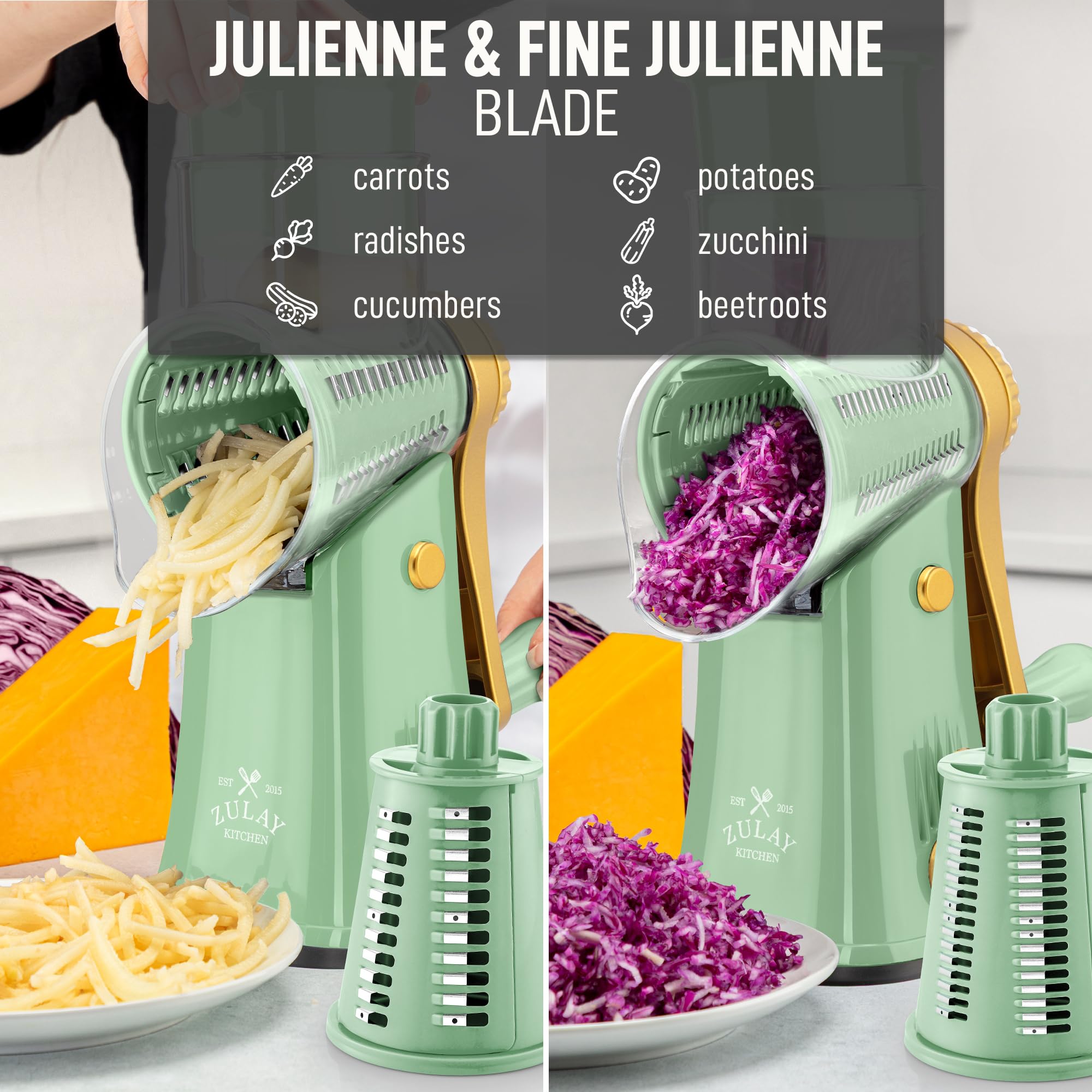 Base estable de Zulay Kitchen para un rallador seguro y estable durante uso.