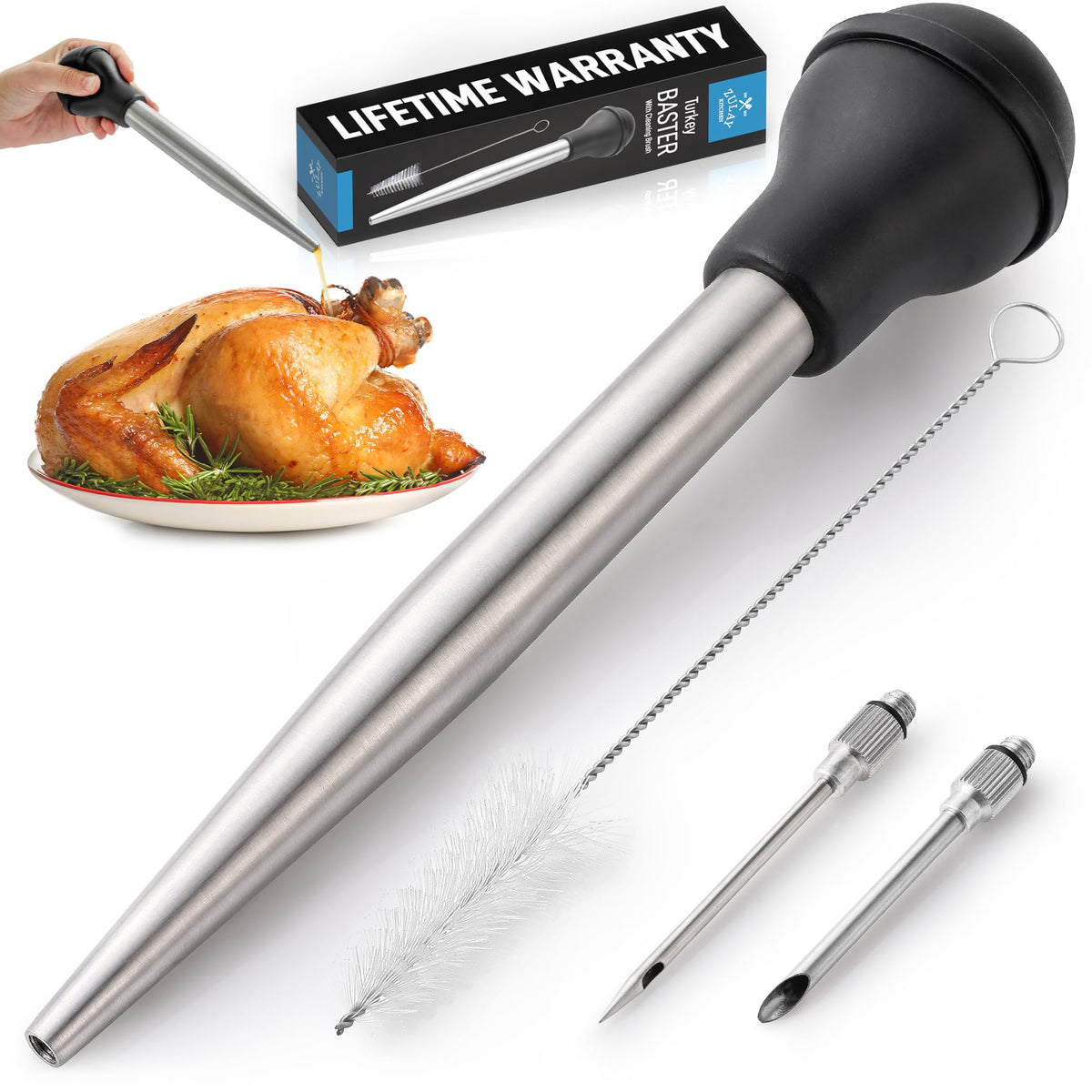Baster Zulay para pavo en acero inoxidable con 5.5 onzas