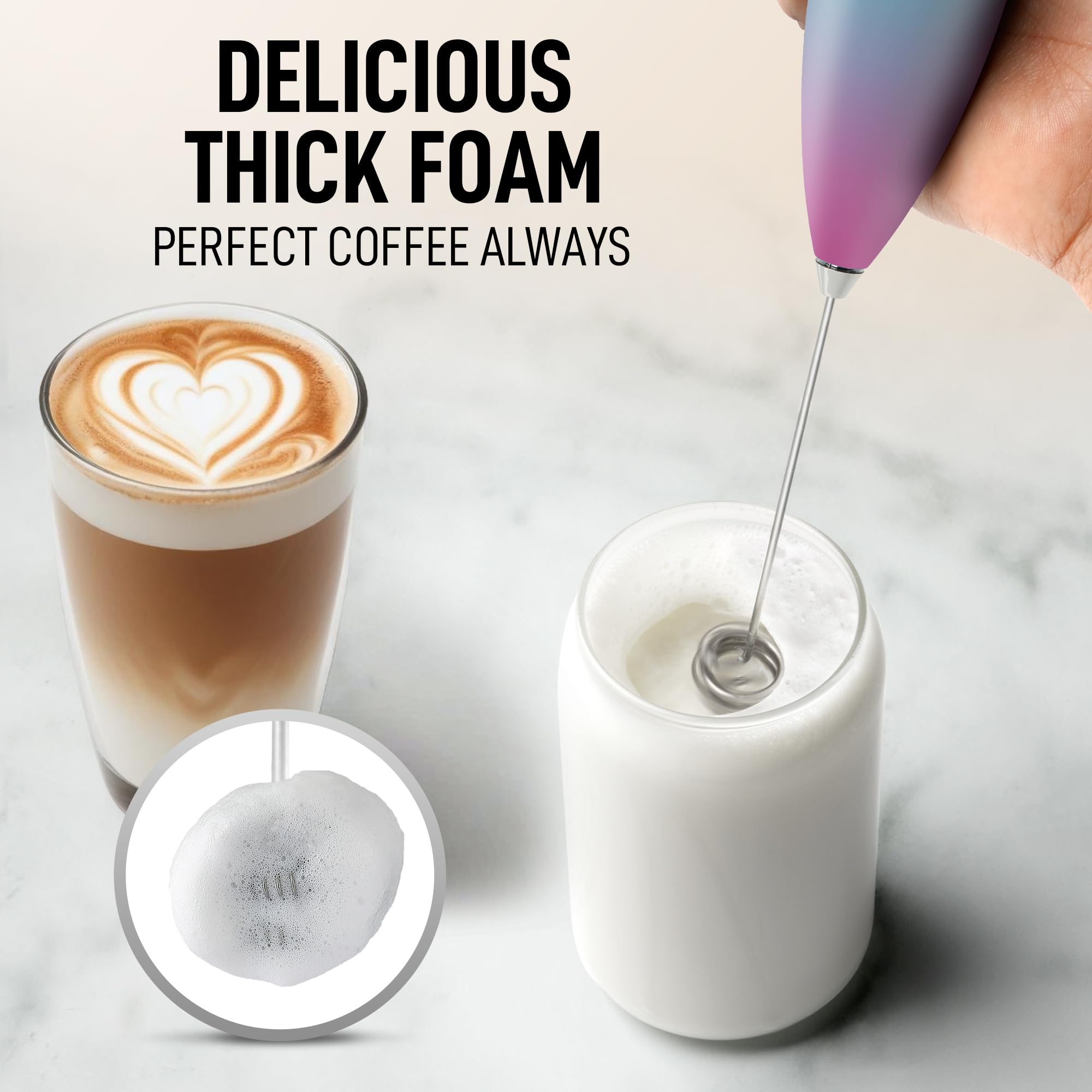 Zulay Kitchen batidor-leche-espumosa: espuma suave y estable para capuchino.