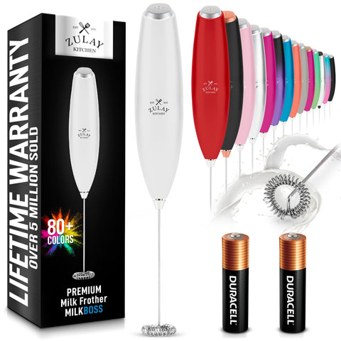 Zulay Kitchen batidor leche manual portátil para espuma cremosa en casa