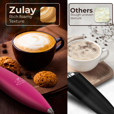 Zulay Kitchen batidor funciona con leches enteras, almendra y soja.