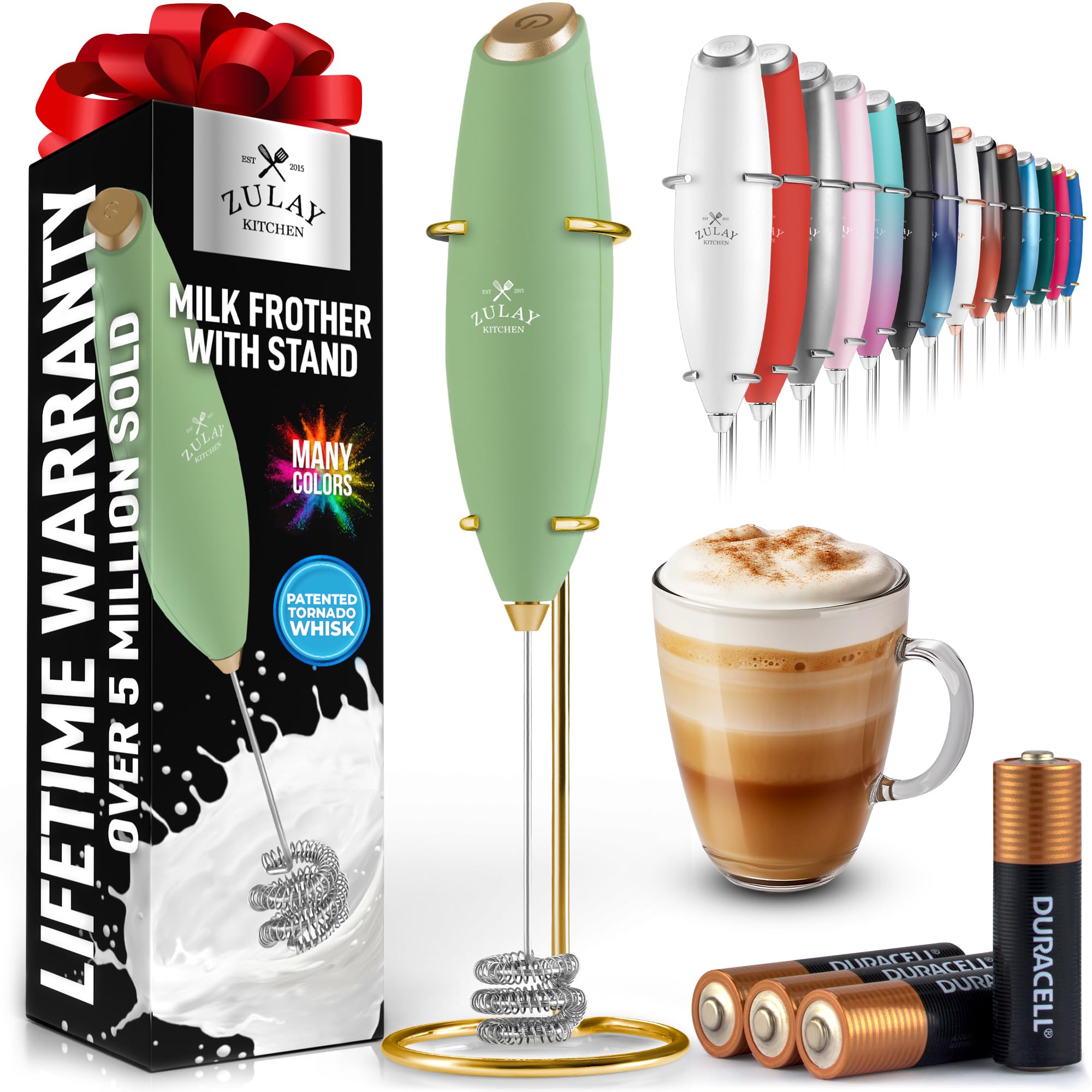 Batidor Zulay Kitchen Tornado Triple espumando café para crema suave