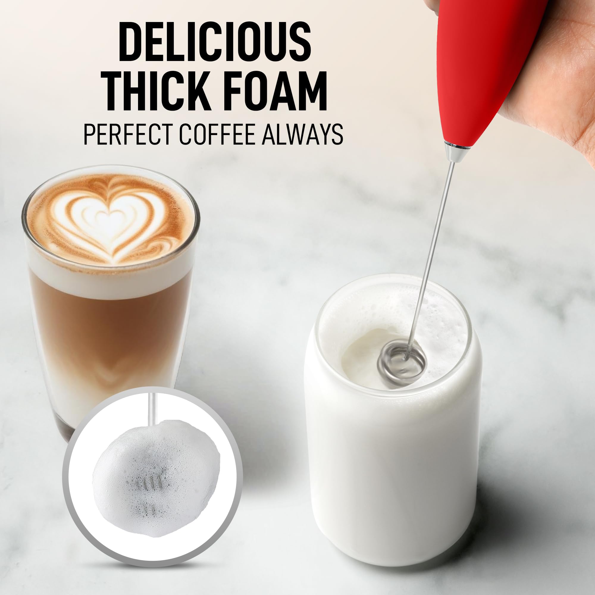 Zulay Kitchen batidora para café, crea crema suave para capuchino o café con leche.
