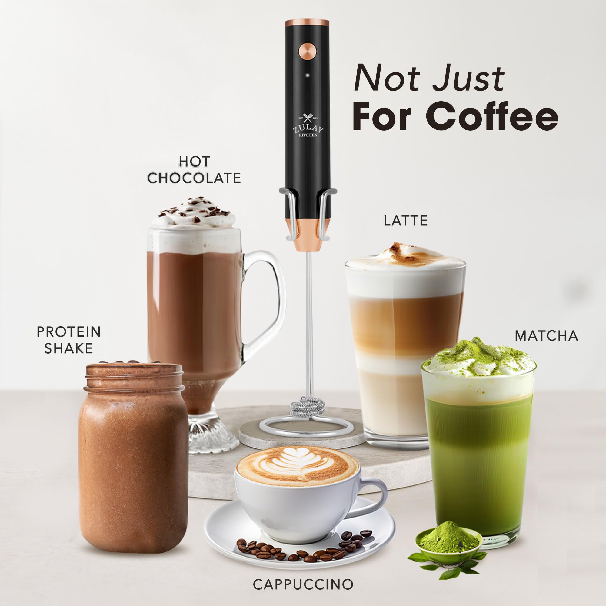 Batidor Zulay Kitchen dos velocidades para espumar latte o cappuccino