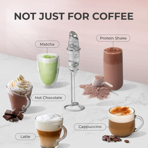 Zulay Kitchen batidor de mano portátil para capuchino, crema estable en segundos