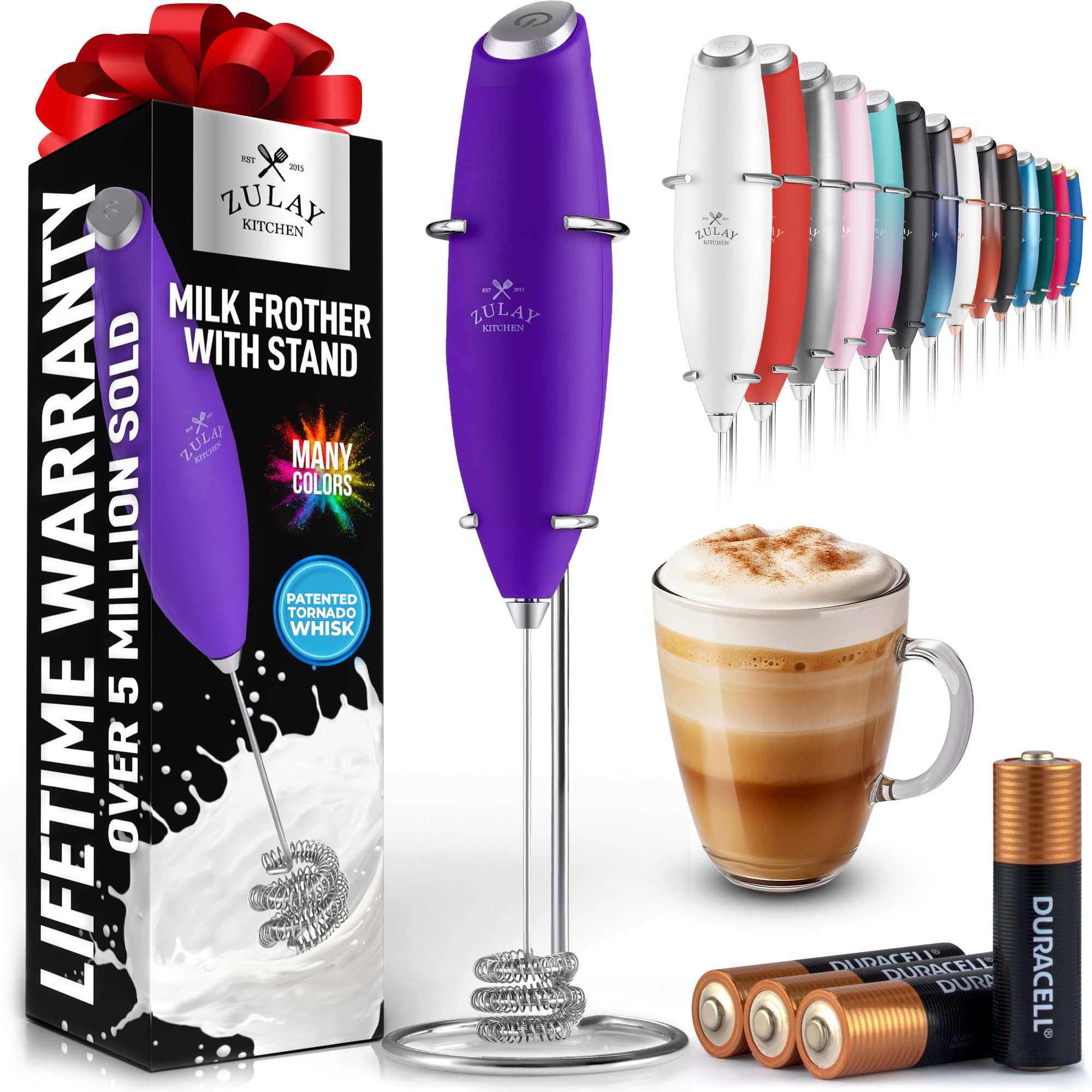 Zulay Kitchen batidora tornado triple espumando leche para café cremoso