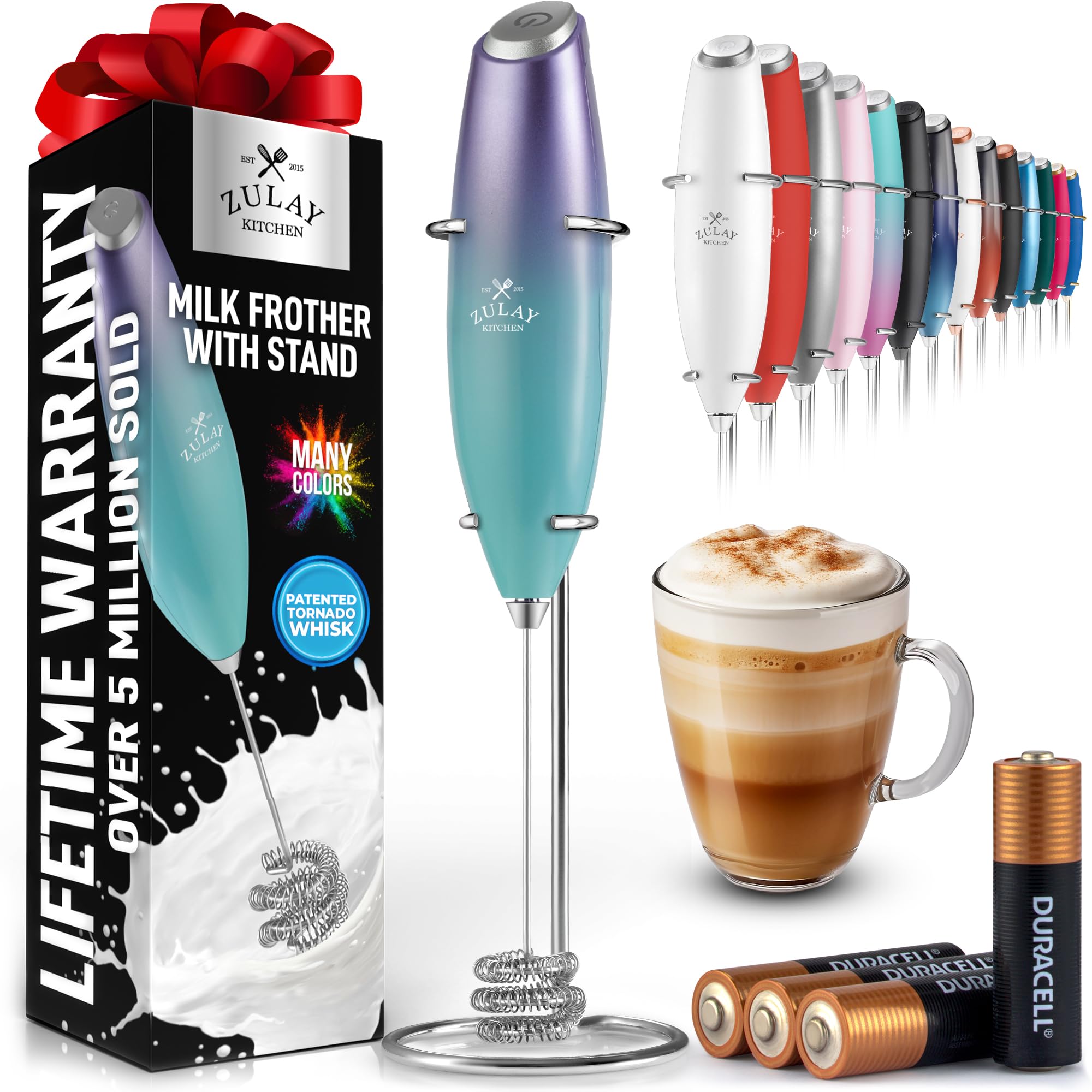 Zulay Kitchen batidora tornado triple espuma leche para cafe cremoso