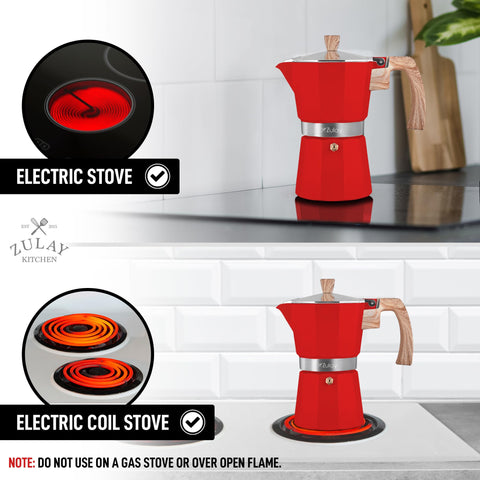 Cafetera moka portátil Zulay Kitchen, cuerpo ligero ideal para viajar.