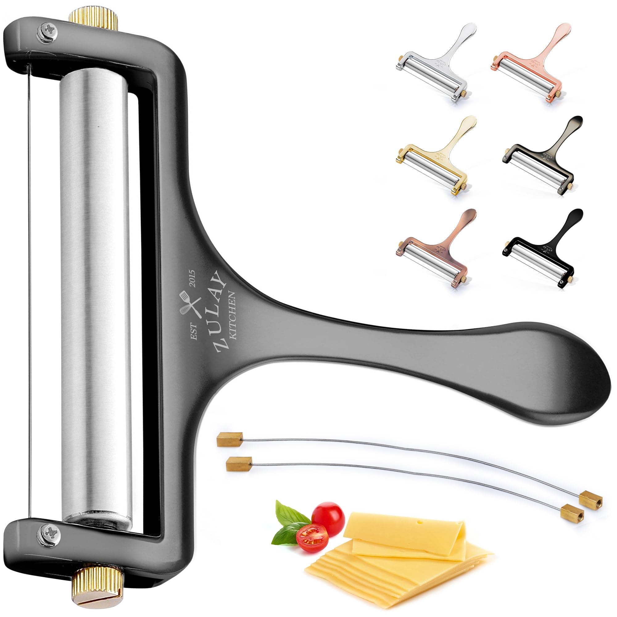 Cortador Zulay Kitchen con hilo y ajuste manual para rebanar queso.
