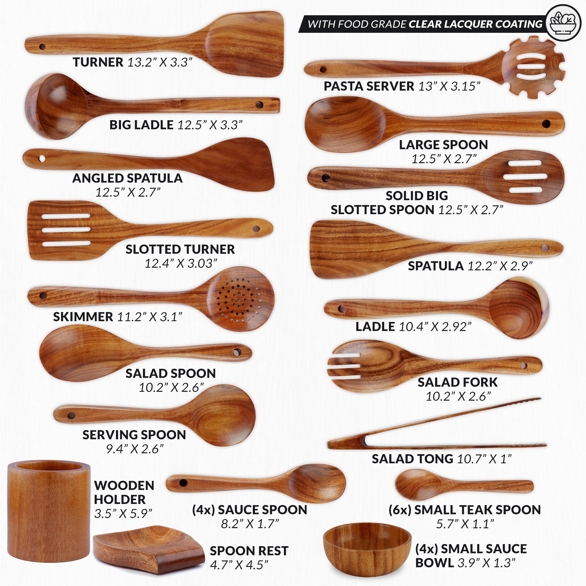 Cuchara grande Zulay Kitchen de teca para mezclar con comodidad.
