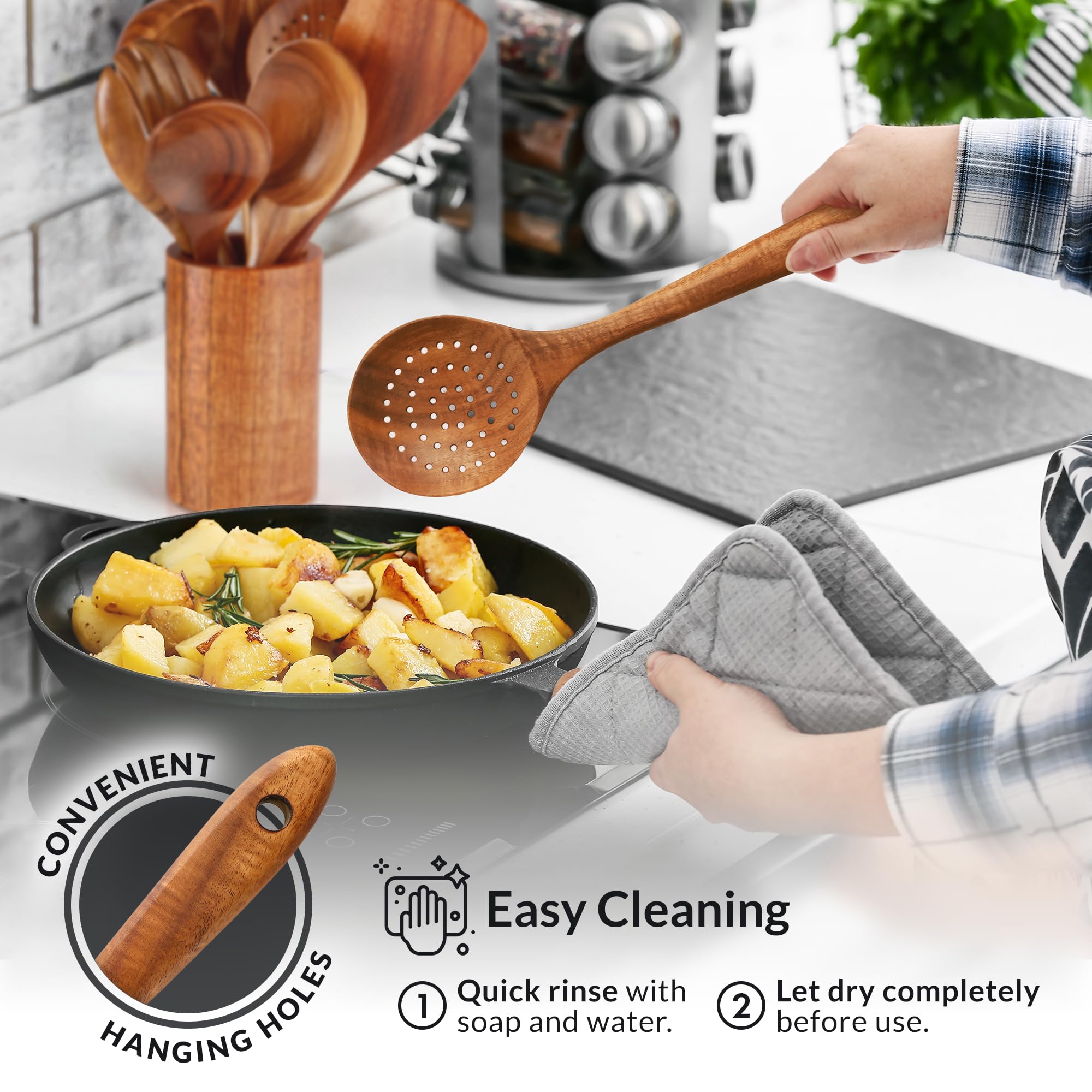 Cucharón Zulay Kitchen ideal para sopas y guisos.