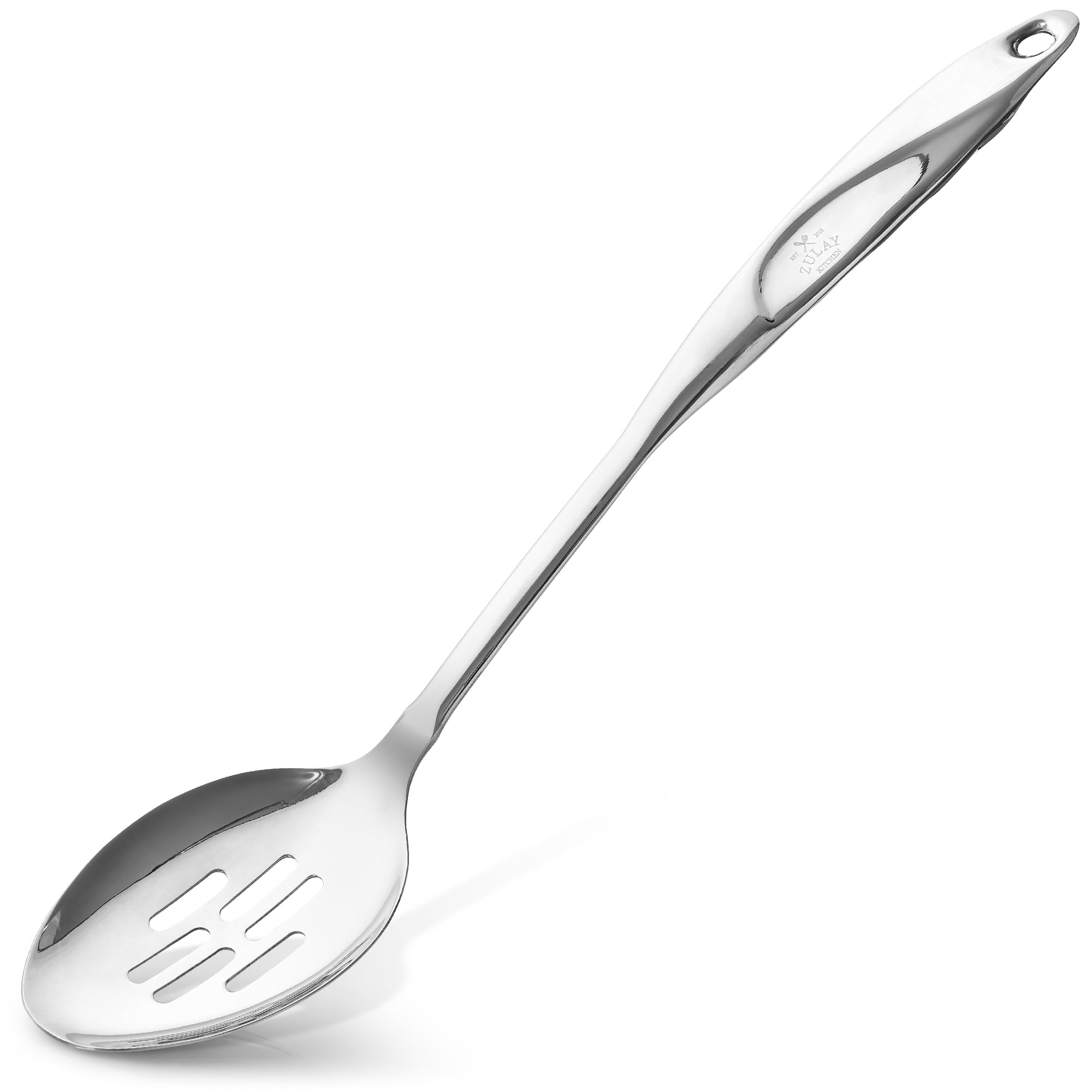 Zulay Kitchen Cucharón ranurado 15” para cocinar y servir porciones grandes con control.