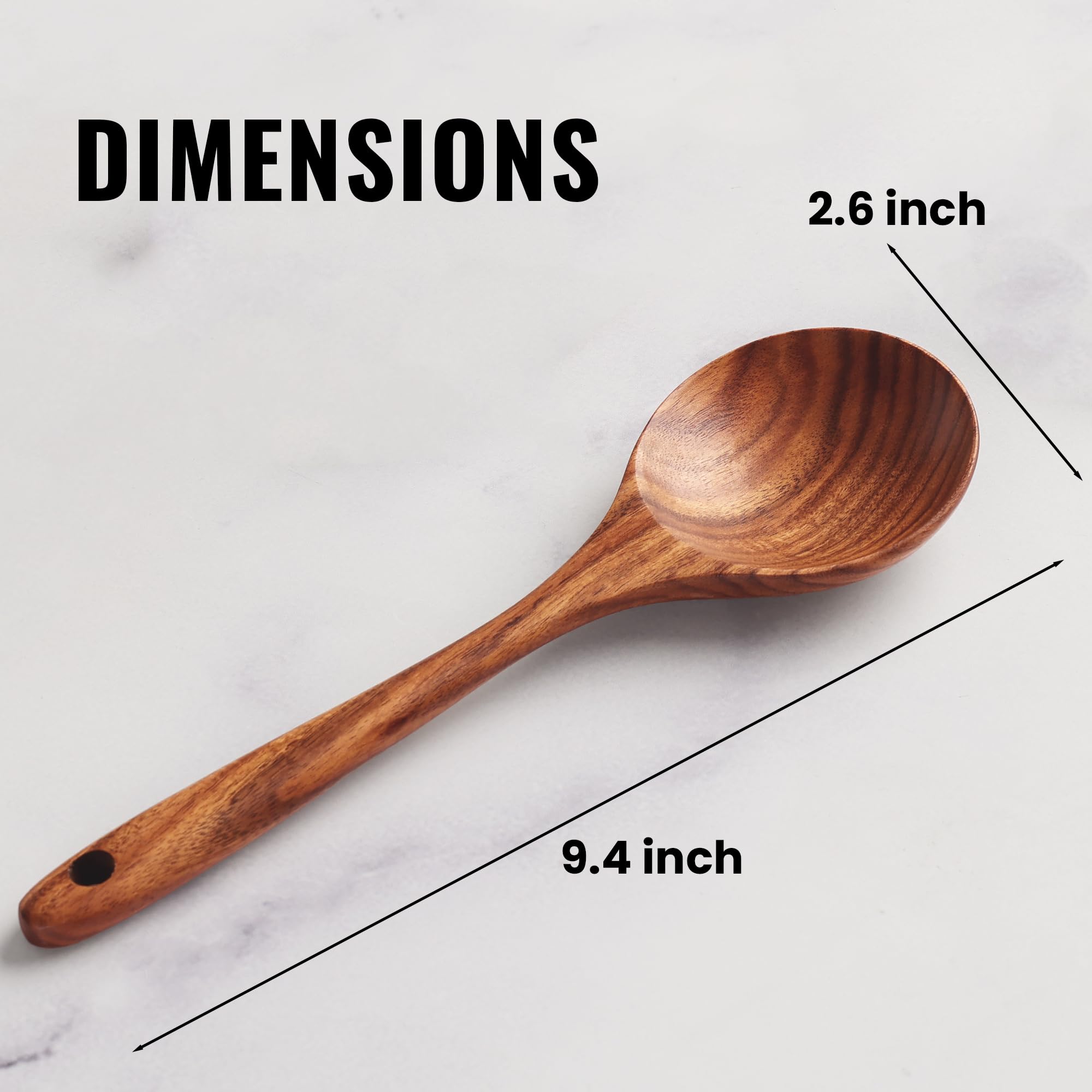 Cucharón Zulay Kitchen fácil de limpiar y secado rápido tras lavar a mano.