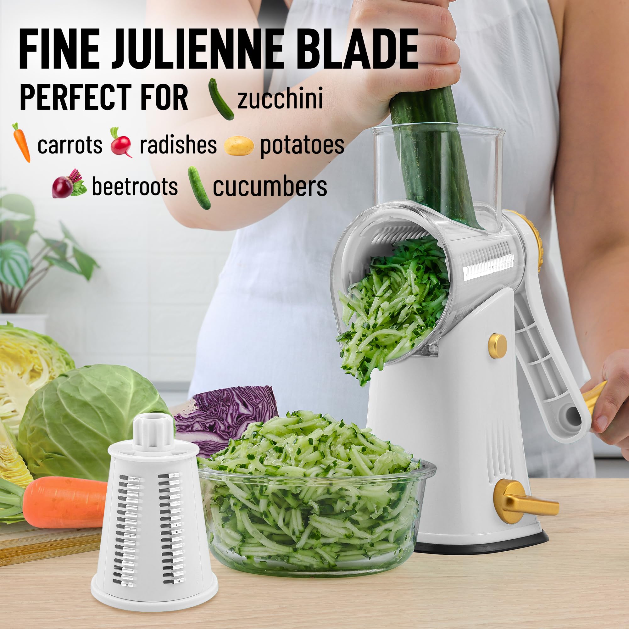 Zulay Kitchen cuchillas intercambiables en acero para diversas texturas